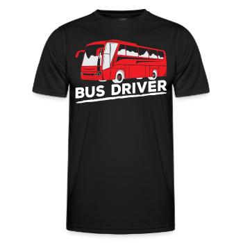 Busfahrer Reisebus Busfahren - Männer Funktions-T-Shirt - Schwarz - Vorne - AI Model Male 178 dark (178cm)