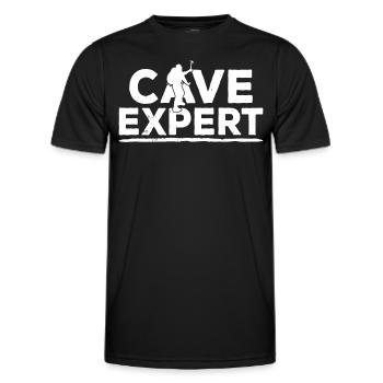 Cave Expert Spéléologie Grotte - T-shirt sport Homme - noir - Devant - AI Model Male 178 dark (178cm)