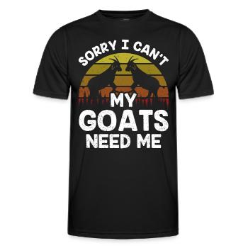 Malheureusement, mes chèvres n’ont pas besoin de moi animal - T-shirt sport Homme - noir - Devant - AI Model Male 178 dark (178cm)