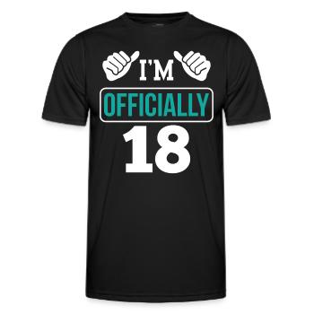 Je suis officiellement 18 ans dix-huit fête - T-shirt sport Homme - noir - Devant - AI Model Male 178 dark (178cm)
