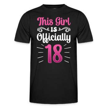 Cette fille a officiellement 18 dix-huit ans fête - T-shirt sport Homme - noir - Devant - AI Model Male 178 dark (178cm)