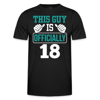 Dieser Typ Ist Offiziell 18 Geburtstag Achtzehn - Männer Funktions-T-Shirt - Schwarz - Vorne - AI Model Male 178 dark (178cm)
