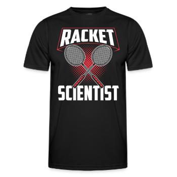 Schläger Wissenschaftler Racket Scientist - Männer Funktions-T-Shirt - Schwarz - Vorne - AI Model Male 178 dark (178cm)