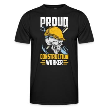 Fier travailleur de la construction Travail d’équipe de chantier Construction - T-shirt sport Homme - noir - Devant - AI Model Male 178 dark (178cm)