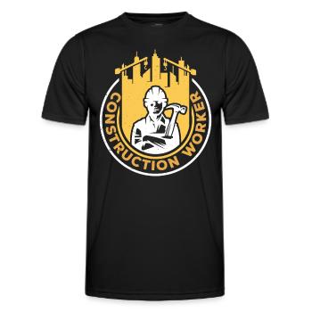 Construction workers Construction Team Teamwork Construction site - Men's Functional T-Shirt - black - Front - AI Model Male 178 dark (178cm)