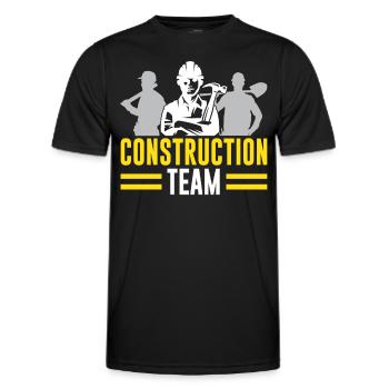 Construction Team Construction Site Teamwork Construction Workers - Men's Functional T-Shirt - black - Front - AI Model Male 178 dark (178cm)