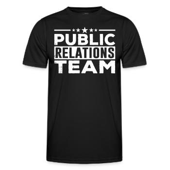 Team Public Relations PR Öffentlichkeitsarbeit - Men's Functional T-Shirt - black - Front - AI Model Male 178 dark (178cm)