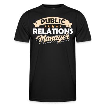 Public Relations Manager Job PR Profession - Men's Functional T-Shirt - black - Front - AI Model Male 178 dark (178cm)