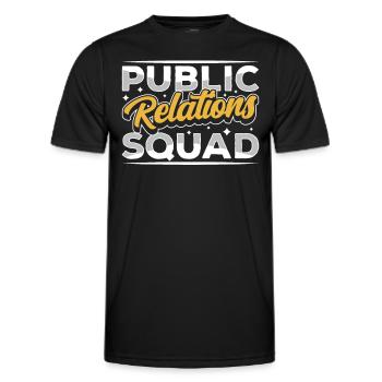 Public Relations Team Öffentlichkeitsarbeit PR - Men's Functional T-Shirt - black - Front - AI Model Male 178 dark (178cm)