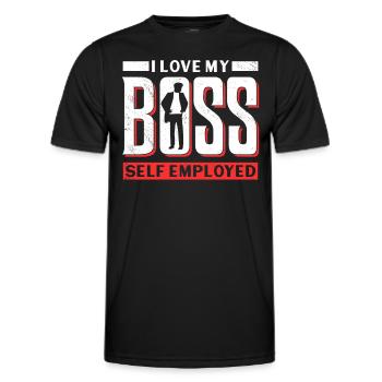 J’aime mon patron indépendant freelance - T-shirt sport Homme - noir - Devant - AI Model Male 178 dark (178cm)