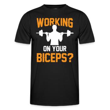 Travaillez vos biceps, vos biceps, vos boucles, vos muscles - T-shirt sport Homme - noir - Devant - AI Model Male 178 dark (178cm)
