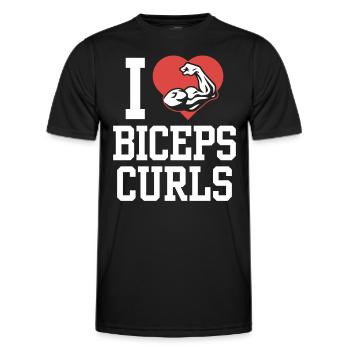 J’adore biceps boucles dictons muscles biceps - T-shirt sport Homme - noir - Devant - AI Model Male 178 dark (178cm)