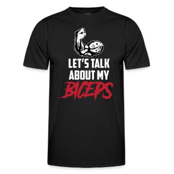 Parlons de mes biceps, de mes biceps, de mes boucles, de mes muscles - T-shirt sport Homme - noir - Devant - AI Model Male 178 dark (178cm)