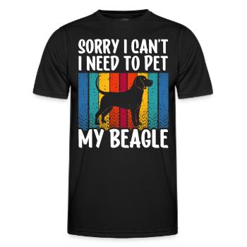 Kann Nicht Ich Muss Meinen Beagle Streicheln Hund - Männer Funktions-T-Shirt - Schwarz - Vorne - AI Model Male 178 dark (178cm)