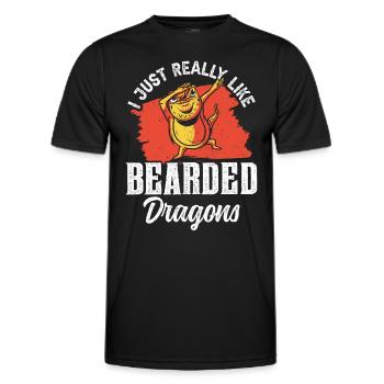 I just like bearded dragons very much Bearded Dragon - Men's Functional T-Shirt - black - Front - AI Model Male 178 dark (178cm)