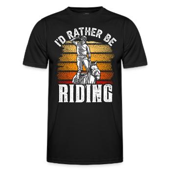 Ich Würde Lieber Reiten Reiter Pferd Reiterhof - Männer Funktions-T-Shirt - Schwarz - Vorne - AI Model Male 178 dark (178cm)