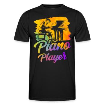 Piano player Piano musician Piano - Men's Functional T-Shirt - black - Front - AI Model Male 178 dark (178cm)