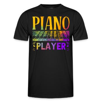 Piano player Piano Piano musician - Men's Functional T-Shirt - black - Front - AI Model Male 178 dark (178cm)