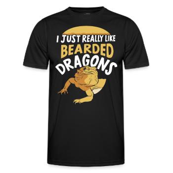 I just like bearded dragons very much Bearded Dragon - Men's Functional T-Shirt - black - Front - AI Model Male 178 dark (178cm)