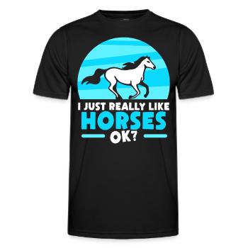 I just like horses very much rider horse riding - Men's Functional T-Shirt - black - Front - AI Model Male 178 dark (178cm)