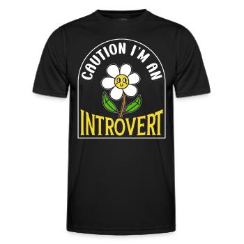 Vorsicht Ich Bin Ein Introvertierter Schüchtern - Männer Funktions-T-Shirt - Schwarz - Vorne - AI Model Male 178 dark (178cm)