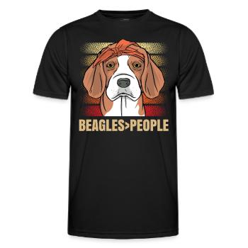Beagles > chiot humain Beagle Dog Lovers - T-shirt sport Homme - noir - Devant - AI Model Male 178 dark (178cm)
