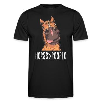 Pferd > Menschen Reiten Reiter Reiterhof - Männer Funktions-T-Shirt - Schwarz - Vorne - AI Model Male 178 dark (178cm)