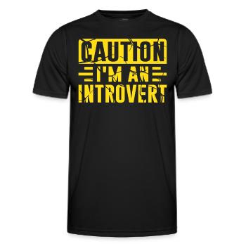 Méfiez-vous que je suis un introverti timide - T-shirt sport Homme - noir - Devant - AI Model Male 178 dark (178cm)