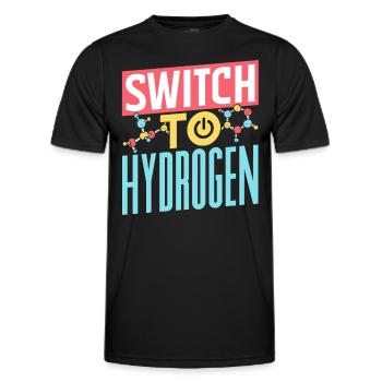 Switch to hydrogen hydrogen energy element - Men's Functional T-Shirt - black - Front - AI Model Male 178 dark (178cm)