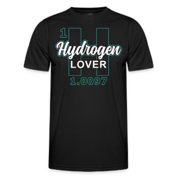Amateur d’hydrogène Élément énergétique Hydrogène - T-shirt sport Homme - noir - Devant - AI Model Male 178 dark (178cm)