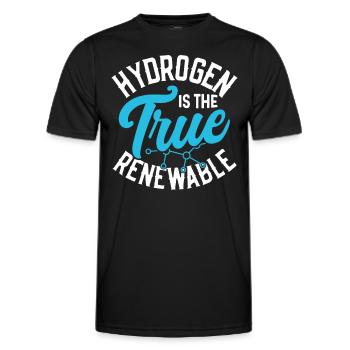 Wasserstoff Ist Die Wahre Erneuerbare Energie - Männer Funktions-T-Shirt - Schwarz - Vorne - AI Model Male 178 dark (178cm)