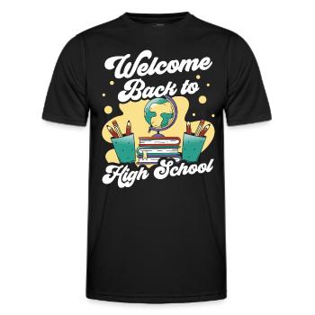 Welcome back to school Teachers Back to school - Men's Functional T-Shirt - black - Front - AI Model Male 178 dark (178cm)