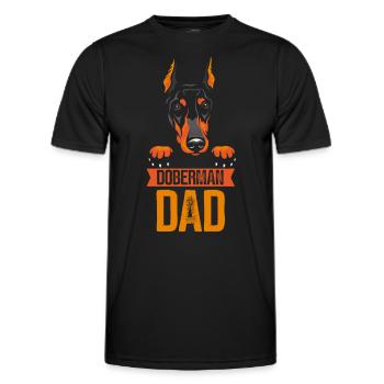 Doberman Papa Doberman Doberman Chiens - T-shirt sport Homme - noir - Devant - AI Model Male 178 dark (178cm)