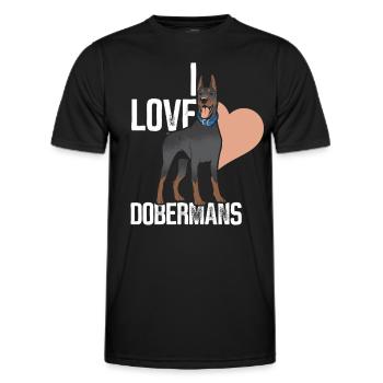 J’aime les dobermans doberman chiens doberman - T-shirt sport Homme - noir - Devant - AI Model Male 178 dark (178cm)
