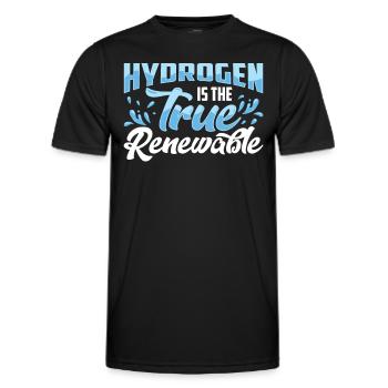 Wasserstoff Ist Die Wahre Erneuerbare Energie - Männer Funktions-T-Shirt - Schwarz - Vorne - AI Model Male 178 dark (178cm)