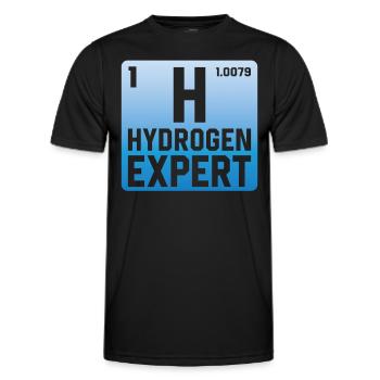 Hydrogen Expert Élément d’énergie hydrogène - T-shirt sport Homme - noir - Devant - AI Model Male 178 dark (178cm)