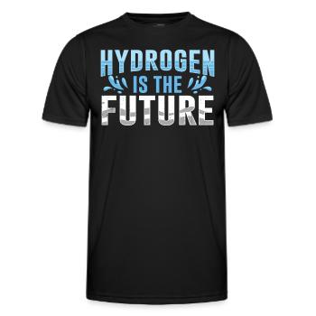 L’hydrogène est l’élément d’avenir L’hydrogène - T-shirt sport Homme - noir - Devant - AI Model Male 178 dark (178cm)
