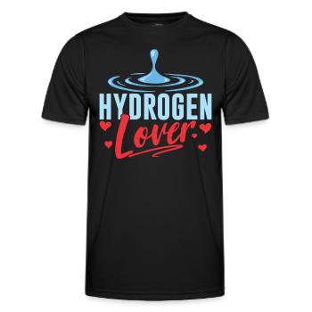 Amateur d’hydrogène Élément énergétique Hydrogène - T-shirt sport Homme - noir - Devant - AI Model Male 178 dark (178cm)