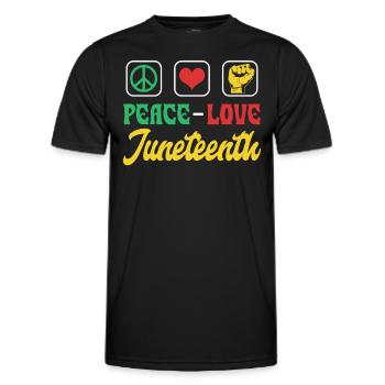 Frieden Liebe Juneteenth African American Black - Männer Funktions-T-Shirt - Schwarz - Vorne - AI Model Male 178 dark (178cm)