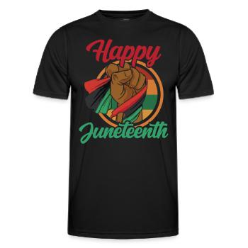 Fröhlicher Juneteenth Black African American 1865 - Männer Funktions-T-Shirt - Schwarz - Vorne - AI Model Male 178 dark (178cm)