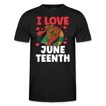 Ich Liebe Den Juneteenth Black African American - Männer Funktions-T-Shirt - Schwarz - Vorne - AI Model Male 178 dark (178cm)