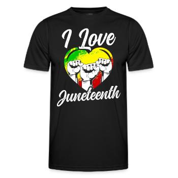 Ich Liebe Den Juneteenth Black African American - Männer Funktions-T-Shirt - Schwarz - Vorne - AI Model Male 178 dark (178cm)