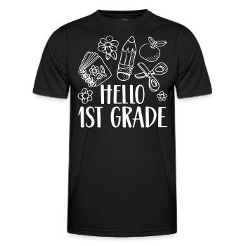 Hello 1 Class First Grader First Class - Men's Functional T-Shirt - black - Front - AI Model Male 178 dark (178cm)