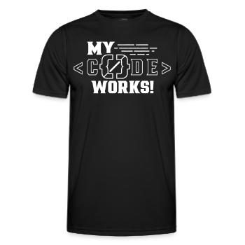 Mein Code Funktioniert Programmieren Coding Coder - Männer Funktions-T-Shirt - Schwarz - Vorne - AI Model Male 178 dark (178cm)