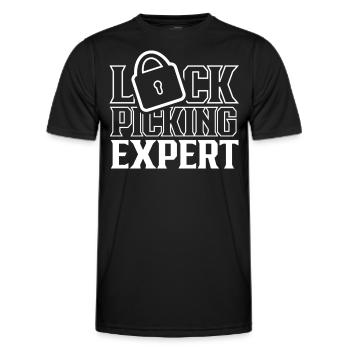 Lockpicking Experte Lock Picking Knacken Schloss - Männer Funktions-T-Shirt - Schwarz - Vorne - AI Model Male 178 dark (178cm)