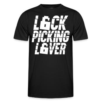 Lock Picking Lovers Cracking Lock Cracker - Men's Functional T-Shirt - black - Front - AI Model Male 178 dark (178cm)