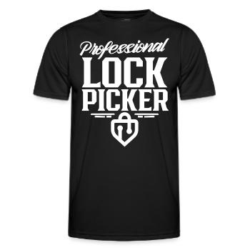 Professioneller Schlossknacker Lock Picker Knacken - Männer Funktions-T-Shirt - Schwarz - Vorne - AI Model Male 178 dark (178cm)