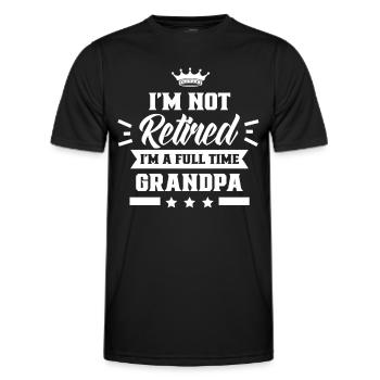 Je ne suis pas à la retraite, je suis grand-père à temps plein - T-shirt sport Homme - noir - Devant - AI Model Male 178 dark (178cm)