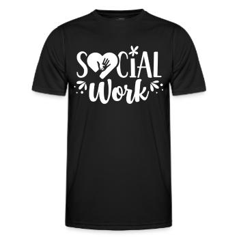 Profession de travailleur social Travailleur social Travail social - T-shirt sport Homme - noir - Devant - AI Model Male 178 dark (178cm)