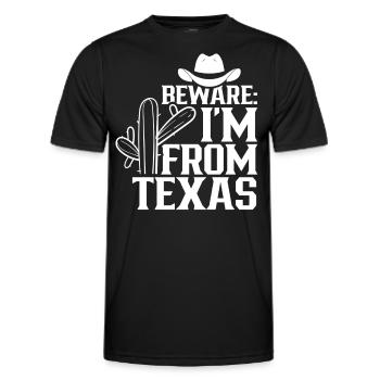 Attention: I come from Texas Texan Texan - Men's Functional T-Shirt - black - Front - AI Model Male 178 dark (178cm)